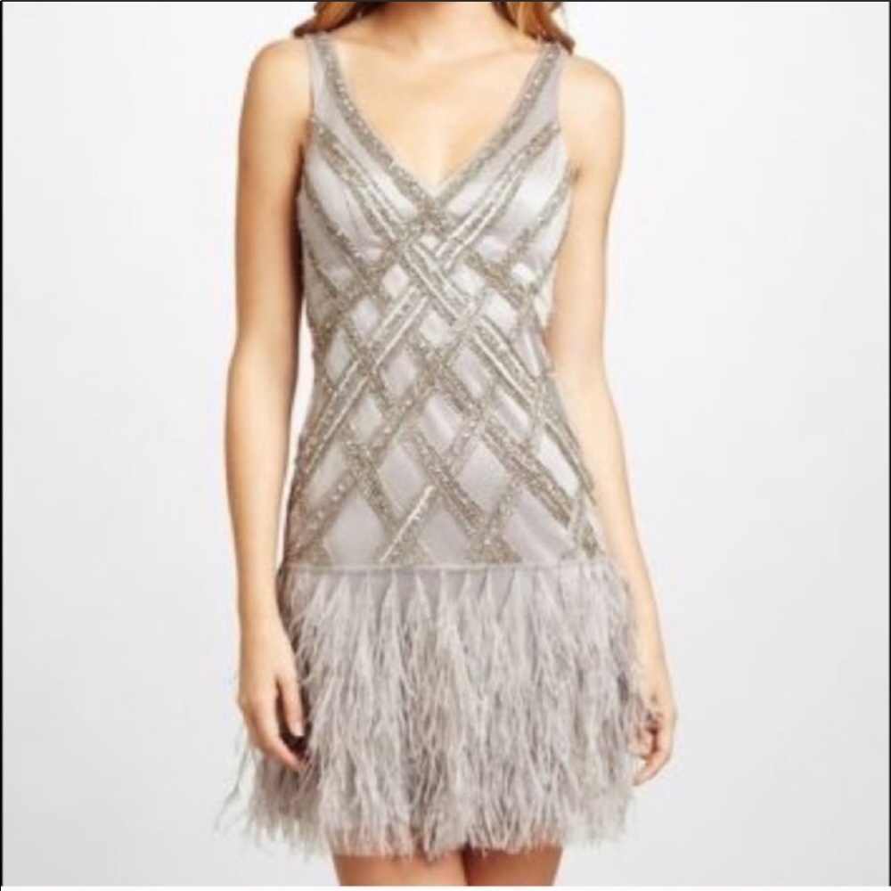 Sue Wong feather dress